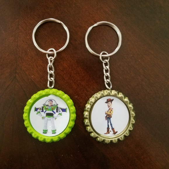 Toy Story Bottle Cap Keychains - Picture 1 of 1